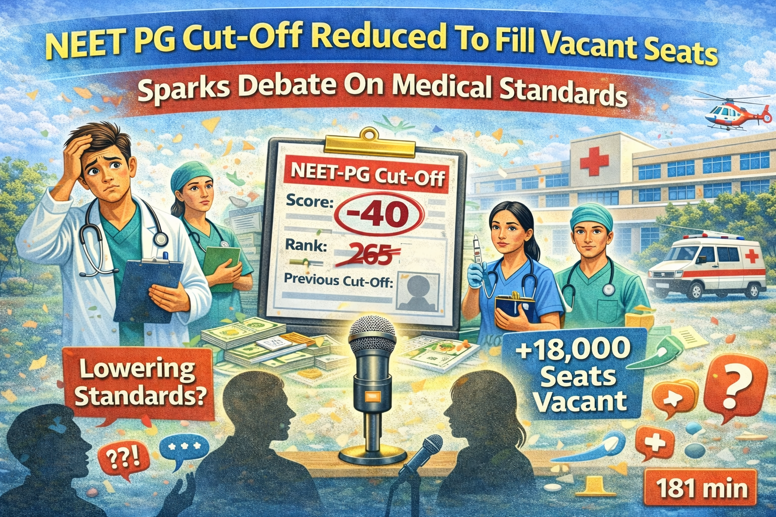 NEET PG Cut-Off Reduced To?Fill Vacant Seats, Sparks Debate On Medical Standards